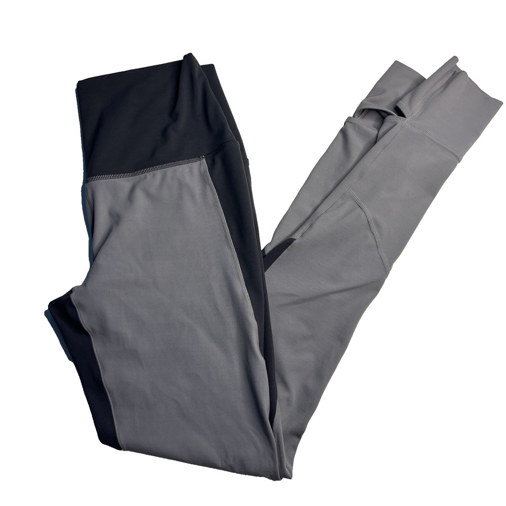 Prana Gray Two Tone Leggings Women L Stretch Athletic Pants Outdoor‎ Yoga Hiking